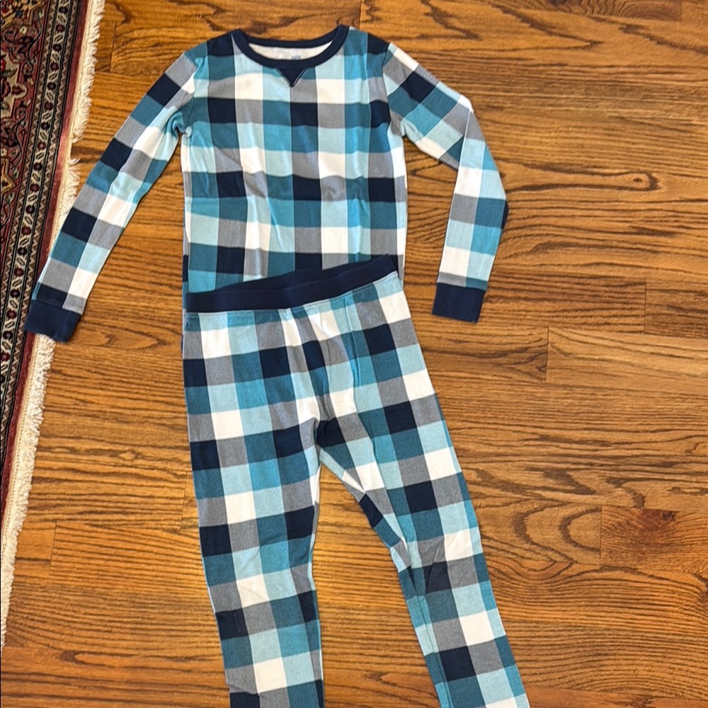 Target Plaid Kids Pajamas - Blue and White Holiday boys Sz 12
